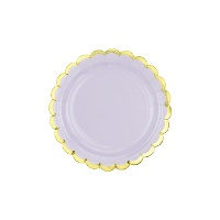 Pratos com rebordo dourado de 18 cm - PartyDeco - 6 unid.