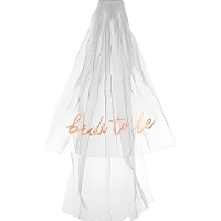 Véu branco 'Bride to be' para noiva de 63 cm