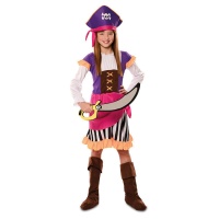 Roupa pirata roxa e aventureira para meninas