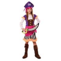 Fato de pirata aventureiro roxo para menina