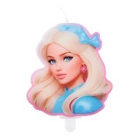 Vela da Barbie Girly de 7 x 7,5 cm - 1 unidade