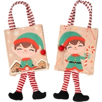 Sacola para presente de 19 x 15 x 5 cm com duende - 1 unidade