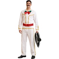 Fato de mariachi branco para homem
