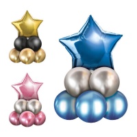 Balão estrela colorido - 9 unidades