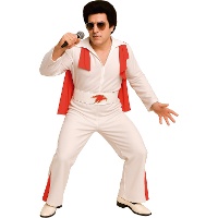 Fato Rei do Rock vermelho para homem