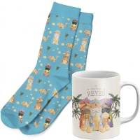 Conjunto presente de caneca e meias de Natal Reis Magos