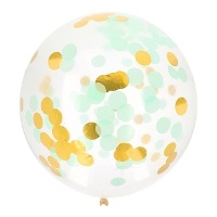 Balão gigante de látex com confettis 61 cm - Folat - 1 unidade