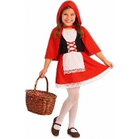Fantasia de Chapeuzinho Vermelho com capa e avental para menina