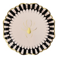 Pratos de Aranha Dourada de 23 cm - 6 unidades