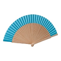 Leque de madeira com rebordo colorido 23 cm - 1 peça