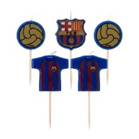 Velas com logotipo do FC Barcelona - 5 unidades