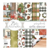 Kit de papéis para scrapbooking 25 de dezembro - Decoração artística - 6 folhas