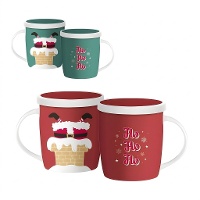 Caneca de Natal HoHoHo 350 ml com o Pai Natal e coador de chá - 1 unid.