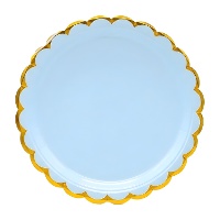 Pratos com rebordo dourado 18 cm - 6 unid.