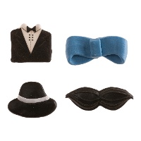 Figuras de açúcar com traje elegante - 48 unidades