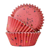 Cápsulas para cupcakes com respingos dourados - PME - 30 unidades