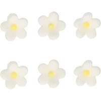 Figuras de açúcar de flor margarida branca de 1,4 cm - FunCakes - 64 peças