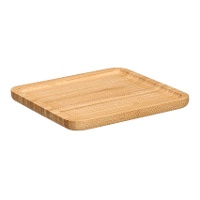 Bandeja quadrada de bambu 20 x 20 cm para petiscos