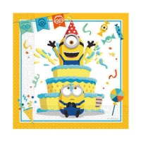 Guardanapos para bolo Minion 16,5 x 16,5 cm - 20 unid.