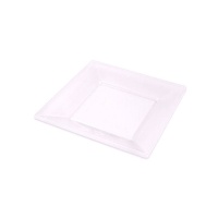 Pratos quadrados transparentes de 17 cm - Maxi Products - 4 unidades