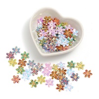 Lantejoulas de flores 3D multicoloridas 1,2 cm - 5 gr