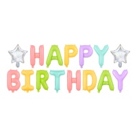 Balões com letras Happy Birthday - PartyDeco