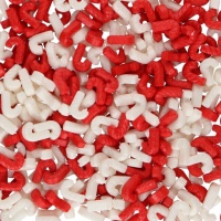 Natal branco e vermelho 3D simples, branco e vermelho cana polvilhada 56g - Wilton