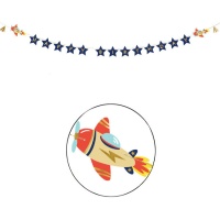 Grinalda de Feliz Aniversário Aviadores - 2,5 m