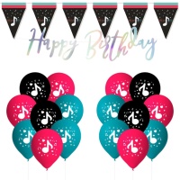 Pack Decoração Festa Tik Tok - 18 Peças