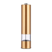 Moedor de sal e pimenta elétrico com led dourado