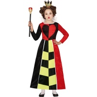 Fato de Rainha de Copas Vermelho e Preto para rapariga