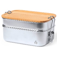 Tupper de 0,6 e 0,34 L de aço inoxidável com 2 compartimentos