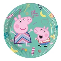 Pratos de Peppa Pig e George de 20 cm - 8 unidades