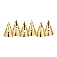 Chapéus de 18 Birthday dourado - 6 unidades