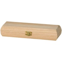 Caixa de madeira de 4,3 x 22 cm com fecho articulado