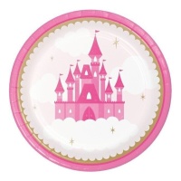 Pratos de castelo de conto de fadas 23 cm - 8 peças
