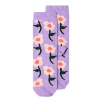 Meias floridas lilás 36-41
