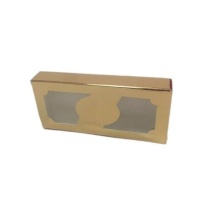 Caixa dourada com janela para torrão de 18,5 x 8,5 x 2,5 cm - Sweetkolor
