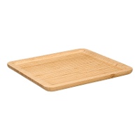 Tabuleiro quadrado em bambu 30 x 30 cm para petiscos