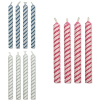 Velas coloridas às riscas 4,8 cm - PME - 24 unidades