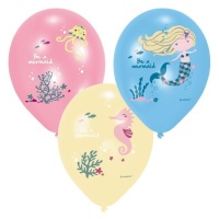 Ser uma sereia balões de látex 27,5 cm - Amscan - 6 pcs.