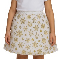Saia de tutu infantil com estrelas e flocos dourados - 30 cm