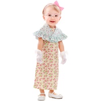 Fantasia de vovó com vestido floral para bebê