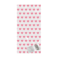 Sacos de plástico rectangulares com corações cor-de-rosa - 10 unid.
