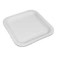 Pratos de 20 cm de papelão branco quadrados - 25 unidades