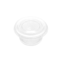 Pote de plástico transparente de 60 ml para molhos com tampa - 50 unid.
