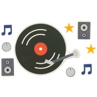 Decoração de açúcar 2D para bolo Disco - 7 peças