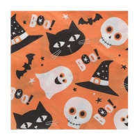 Guardanapos de Halloween Boo de 16,5 x 16,5 cm - 20 unidades