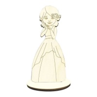 Figura em madeira de uma menina da comunhão 22 x 9,5 cm - Artis decor