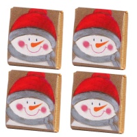 Chocolates boneco de neve com chapéu - 150 unidades